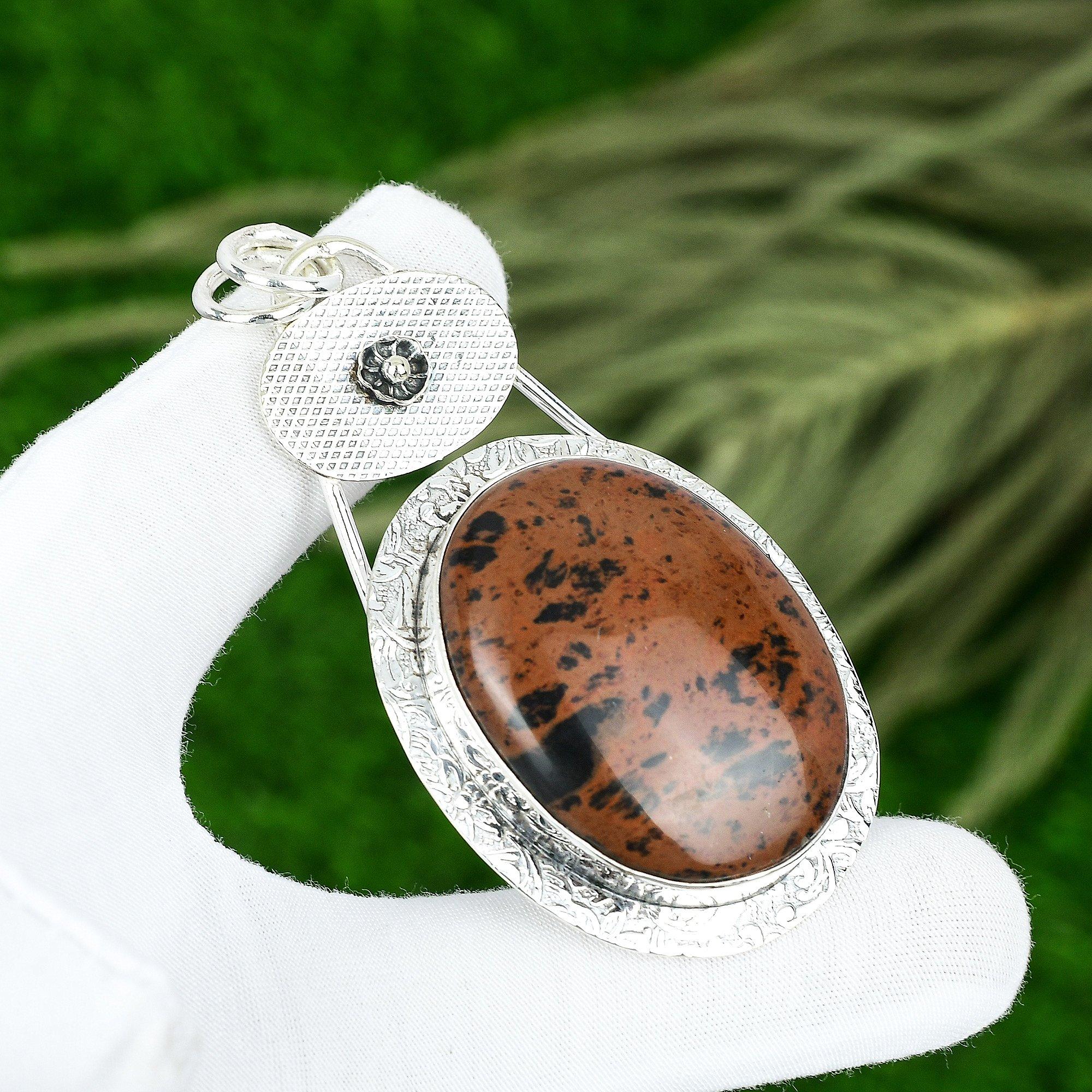 

Easter Deal Mahogany Obsidian Gemstone Wife Pendant Jewelry 925 Sterling Silver