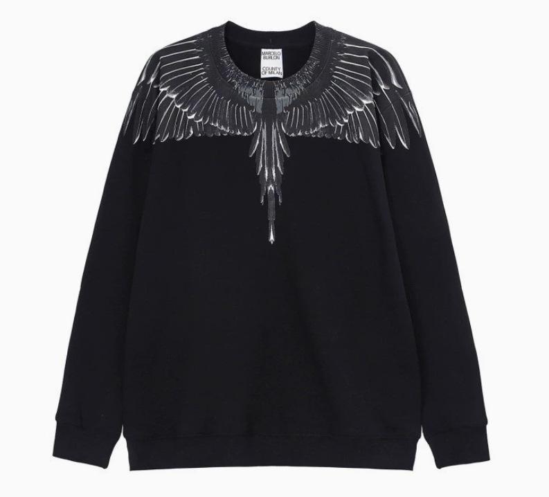 Felpa con cappuccio Marcelo Trendy Feathered Wings: Felpa girocollo unisex con motivo a fulmini e serpenti multicolore Phantom Wings.