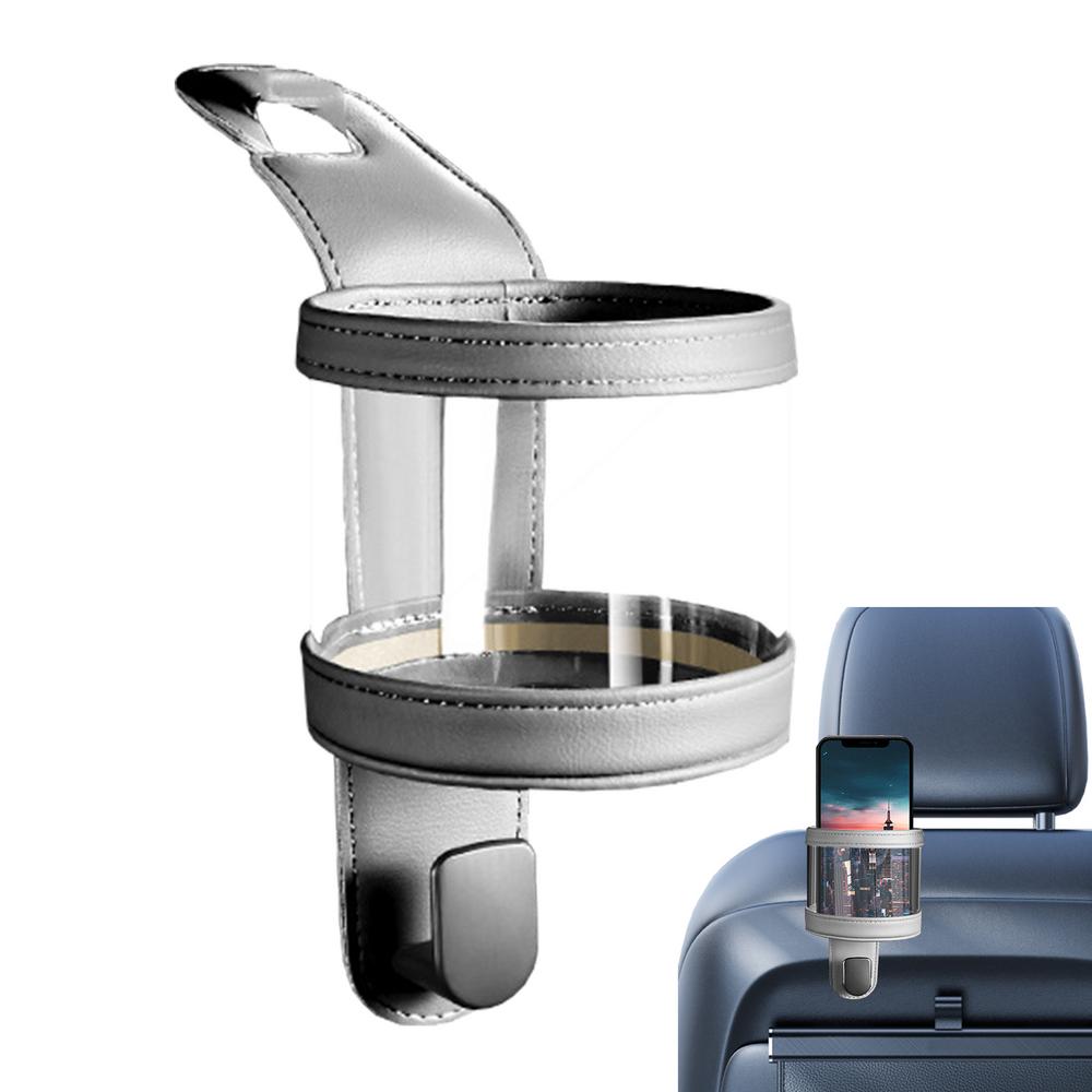 

Крючок для хранения на сиденье автомобиля с подстаканником, многофункциональные крючки, подголовник, спинка сиденья, держатель для стакана с водой, аксессуары для сумок серый