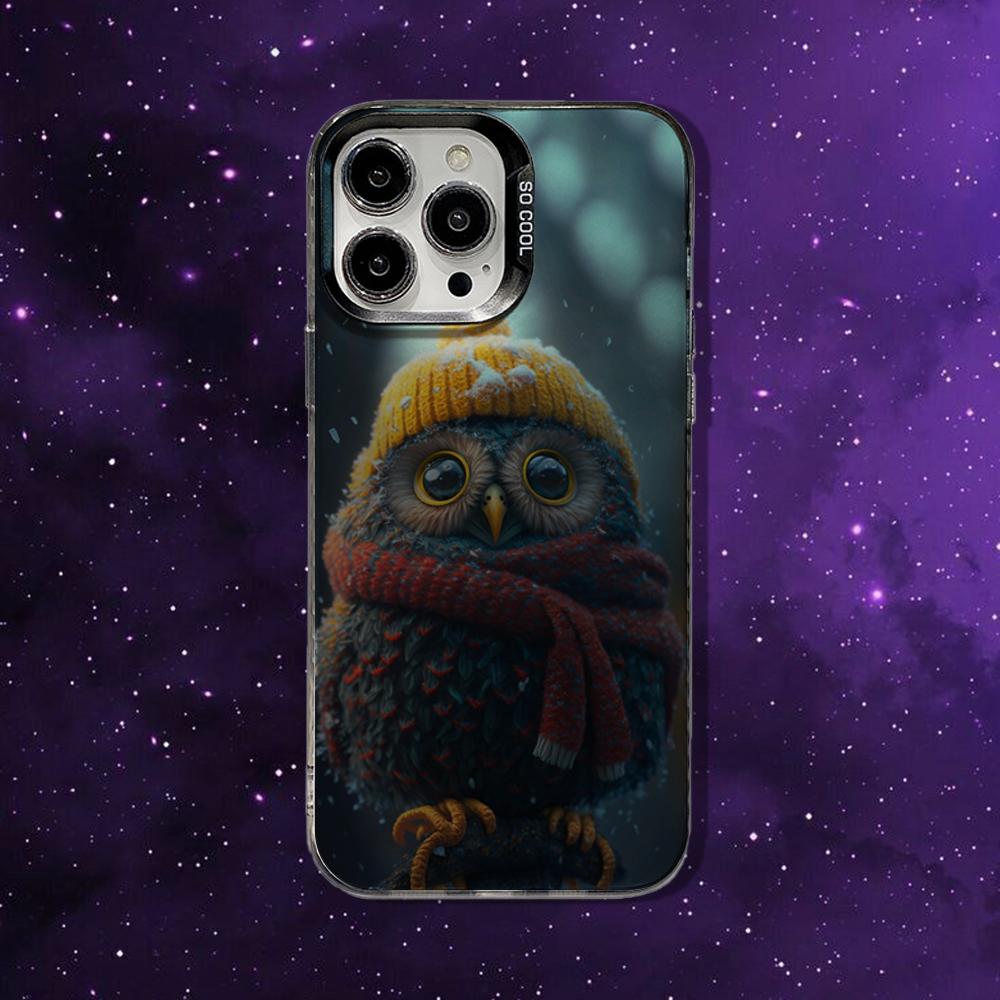 

Cute Owl Phone Case For iPhone 16,15,14,13,12,11,Mini,Pro,MAX Pink Matte Silicone Cover iPhone12mini