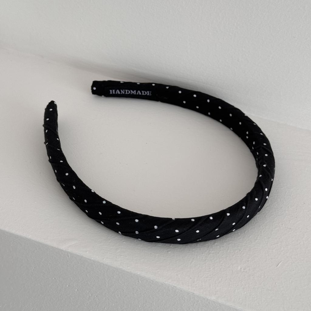 Niche Design Black Polka Dot Retro Headband Women Girls Hair Bands Elegant Hairband for Daily Versatile Korean Hair Accessories