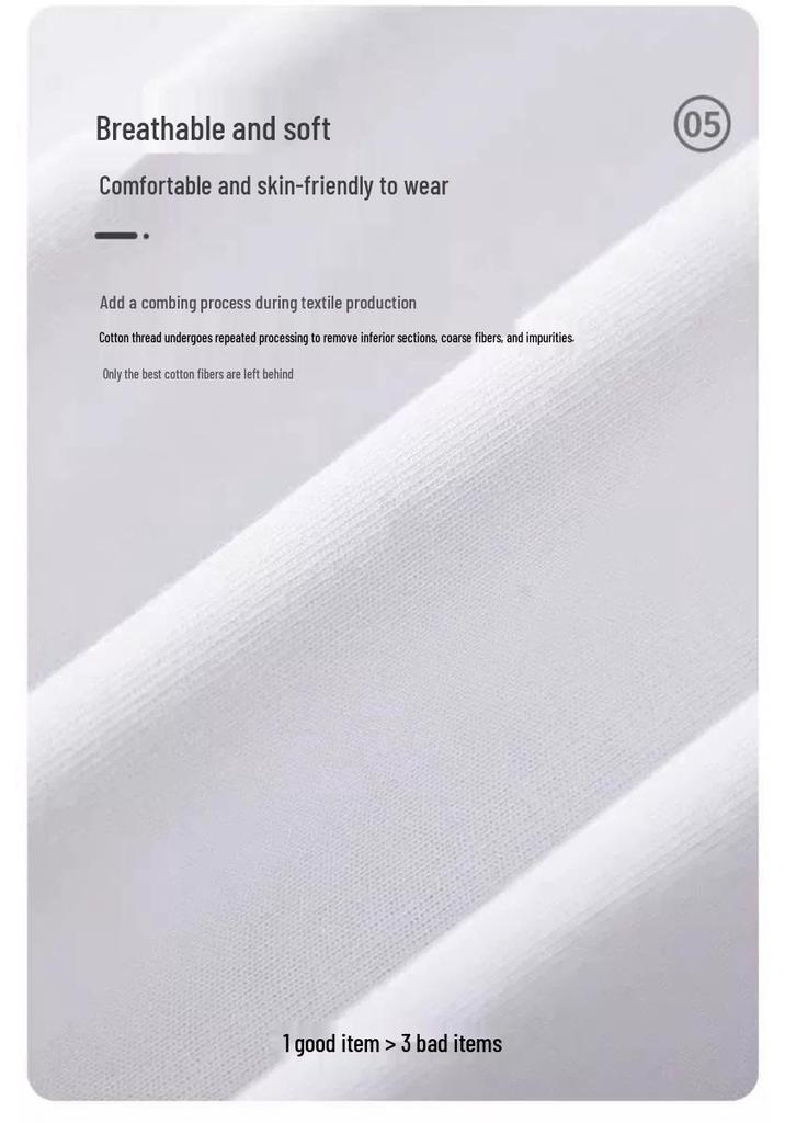 500g Combed Cotton Unisex Solid Color Short Sleeve T-Shirt