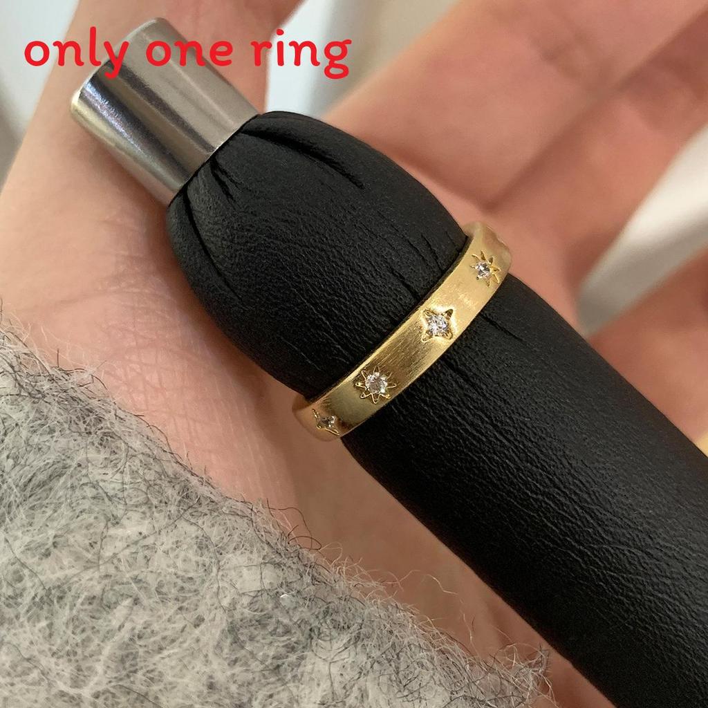 Copper Geometric Zircon Open Ring Womens Stylish Accessory For Office Wear