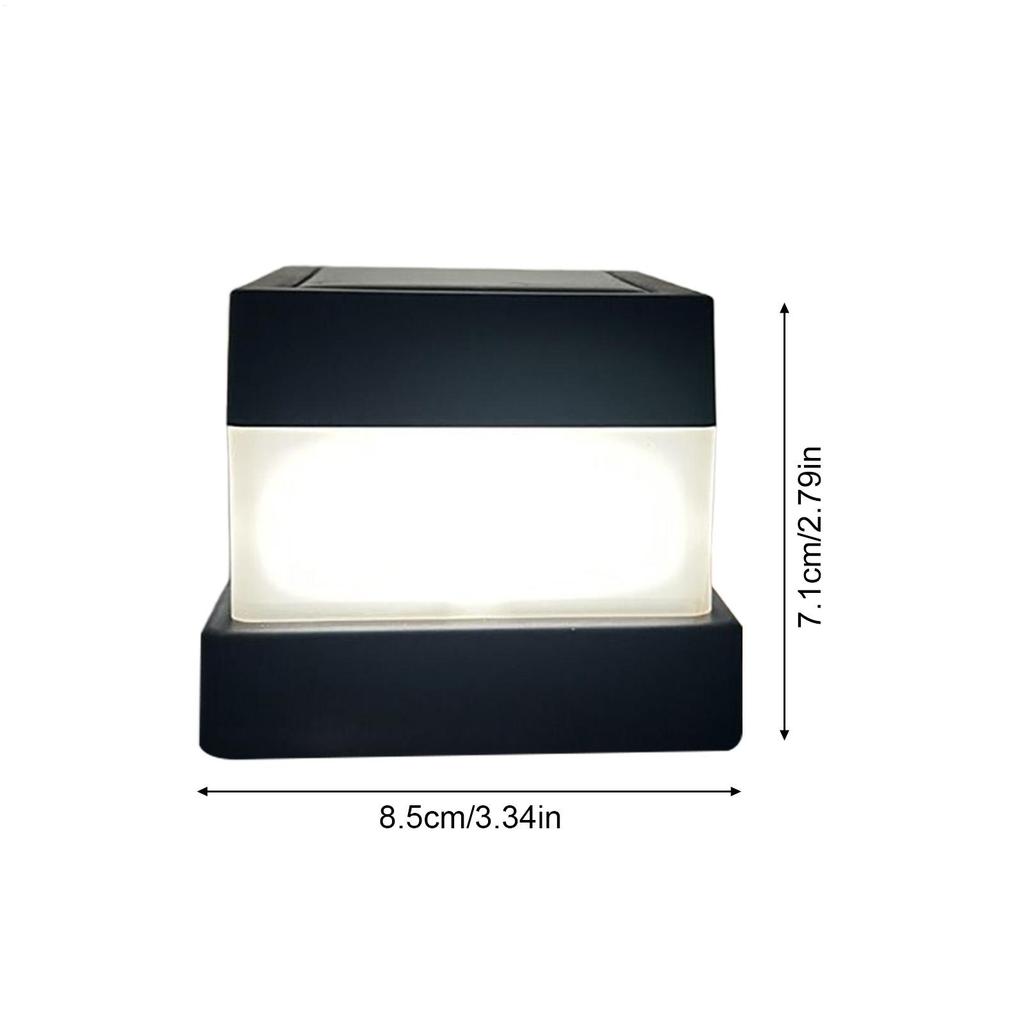 Outdoor Post Light For Yard Square Lantern Waterproof Fence Light Post Cover Solar Charging For Pathway Driveway Camping Road