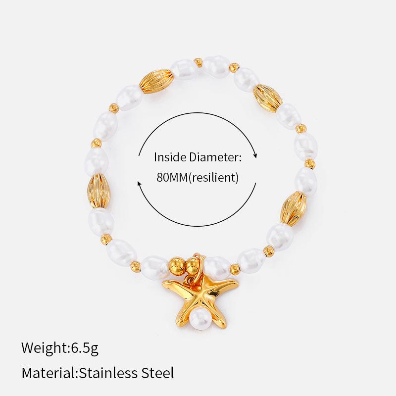 European And American Popular Ins Style Summer Sea Breeze Bracelet Women'S Simple Fashion Pearl String High-End Fashion Bracelet