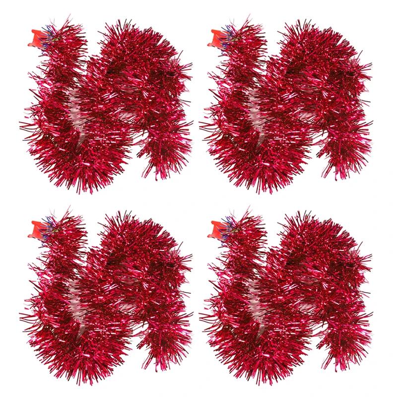 Christmas Ribbon Tinsel Garland Colorful Glitter Twist Ribbons Ornaments Xmas Tree DIY Hanging Wreath Party Home Decor Supplies