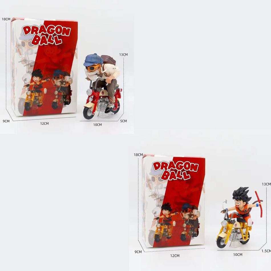 New 13cm Dragon Ball Z Anime Figures Figurine Locomotive Series Pvc Statue Collectable Motorcycle Roshi Goku Model Decoration Playthings