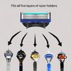 Universal Five-Layer Men's Razor: 5-Blade Manual Shaver Replacement