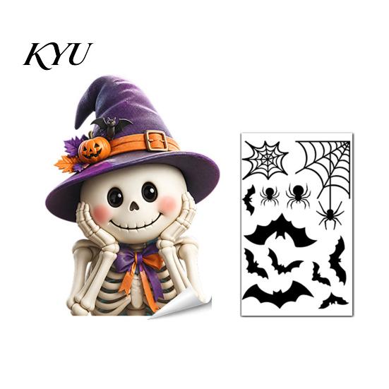 Halloween Window Decals Ghost Glass Sticker, Cartoon Static Cling for Sticker Parties, Waterproof Decoration Decal Home Office Decorative Film