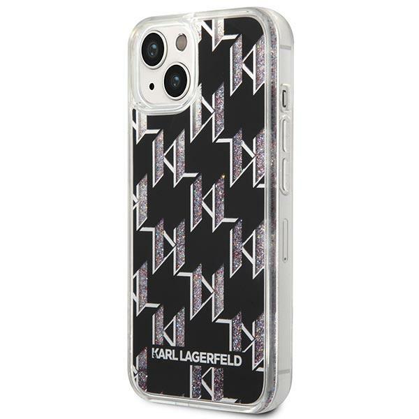 Etui do iPhone 14 Plus Karl Lagerfeld Liquid Glitter Monogram Czarne