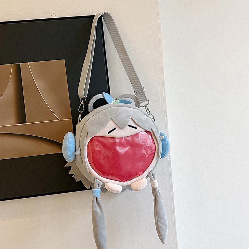 New  Cute Cartoon Future Girl Hatsune Miku Plush Shoulder Pain Bag Doll Backpack Large Bag Double Shoulder Bag