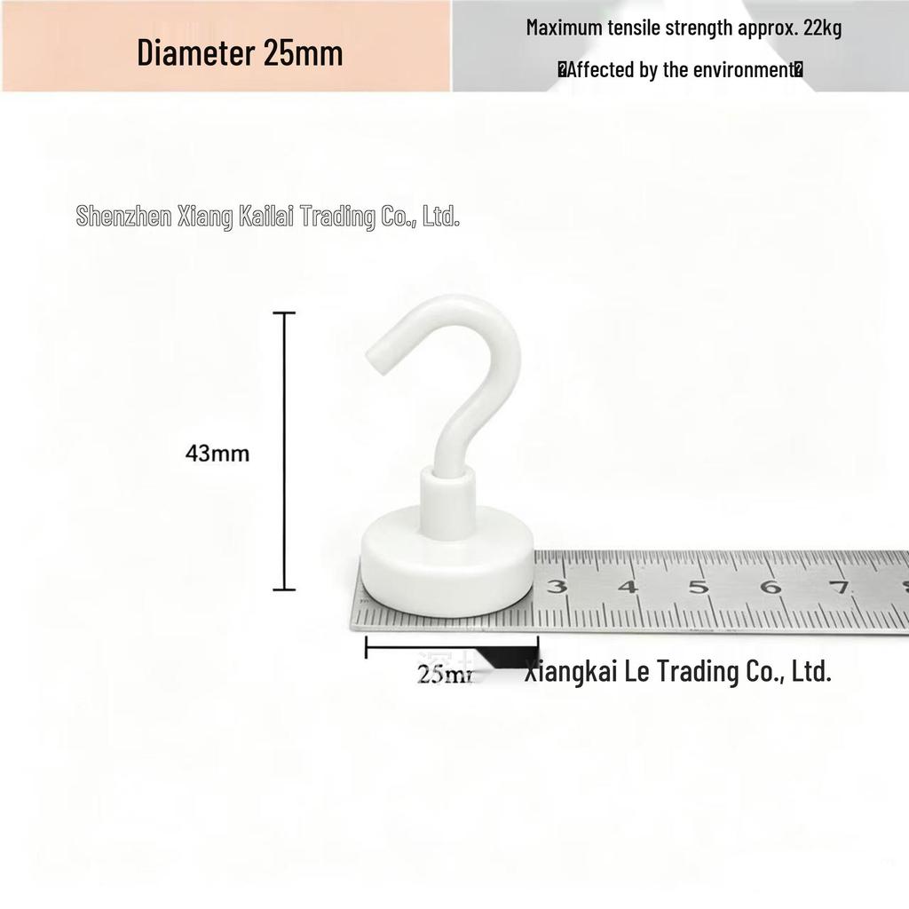 Neodymium Iron Boron Strong Magnetic Hook - Black & White Plated