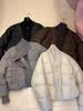 2026 Winter Women's Knit Patchwork White Duck Down Jacket - European & American Fashion Loose Fit Warm Outerwear