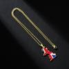 Vintage Map Pendant Necklace United Kingdom of Great Britain and Northern Ireland Country Outline Flag Charm Necklaces