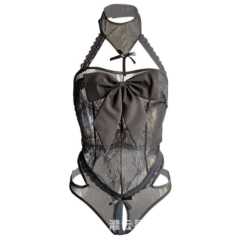 Erotic Underwear Women's Sexy Lace Temptation Open File Free Onesie Small Chest Perspective Set