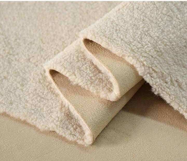 Suede Velvet Composite Lamb Wool Fabric Winter Thickening Warm for Diy Sewing Clothing  Wholesale Cloth