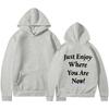 Just Enjoy Where You Are Now Women Amazon New Hooded Plus Velvet Printed Solid Color Sweatshirt