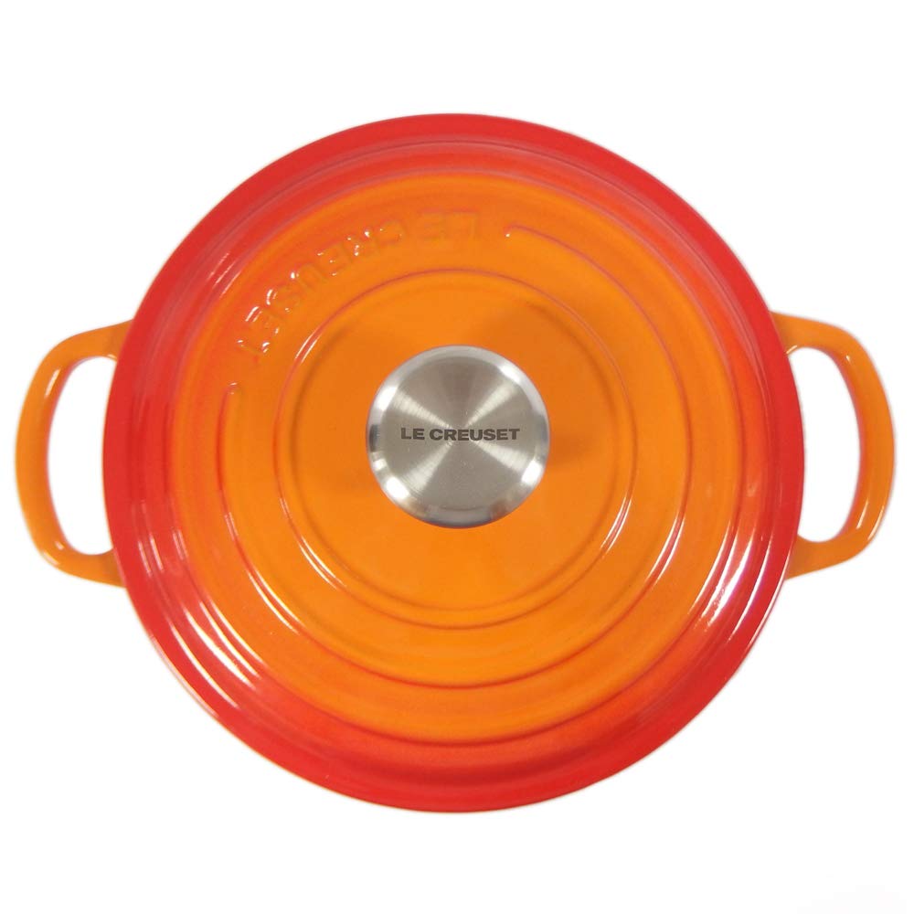 Le Creuset Pot Cocotte Ronde Orange 09 Creuset/Le Two-handed 21177-20cm (Silver Knob) [Item]