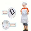 Kids Chef Hat and Apron Set Adjustable Neck Strap Elastic Band Front Pocket Durable Polyester Ideal for Cooking Baking Painting