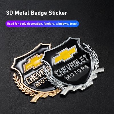 2 Pièces Autocollant Métallique Logo Voiture Fenêtre Coffre Emblème Accessoires Pour Corvette Montana TrailBlazer Silverado Traverse Camaro