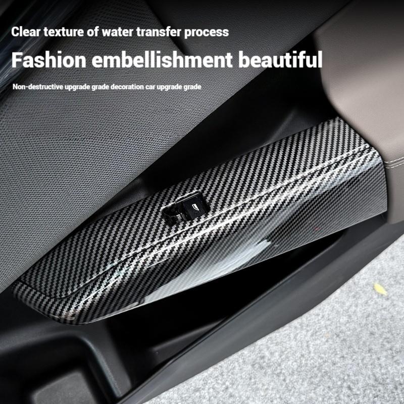 For BMW X3 G45 2025 Carbon Fiber Texture The Glass Key Frame of the Car Window Lift Panel Is Decorated with Interior Accessories