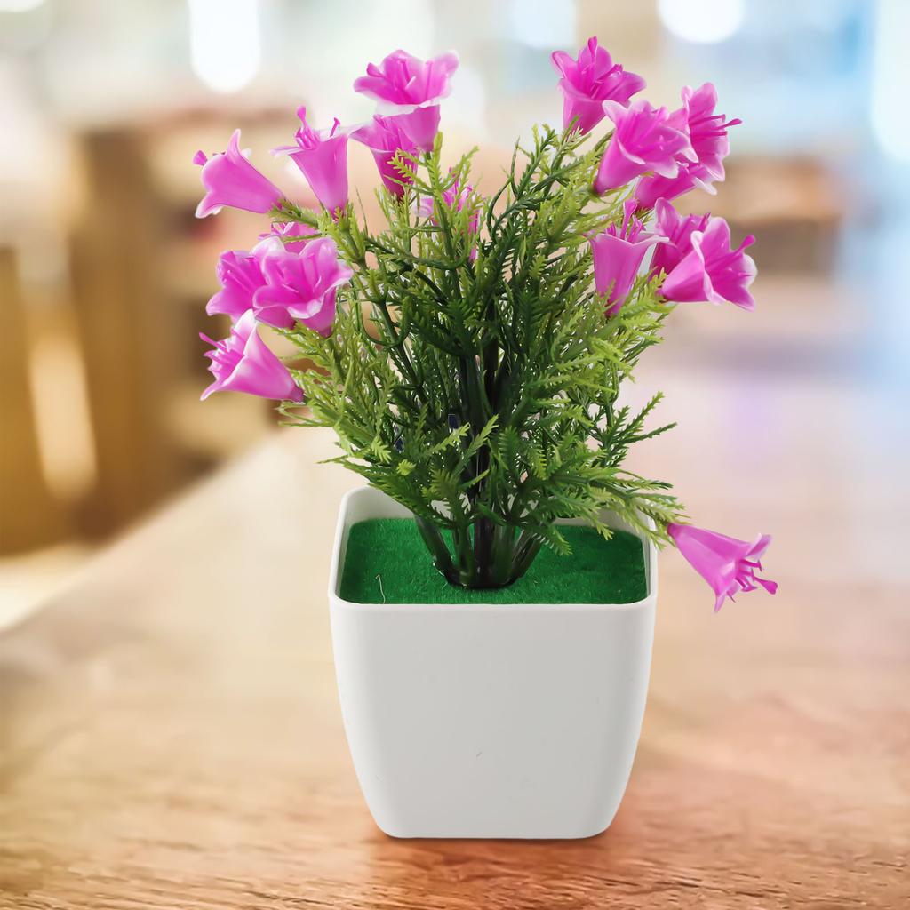 Beautiful Decoration Stylish Artificial Plant Indoor Welcoming 18cm Fresh Lily Flower Pinecone Plastic Potted Shop