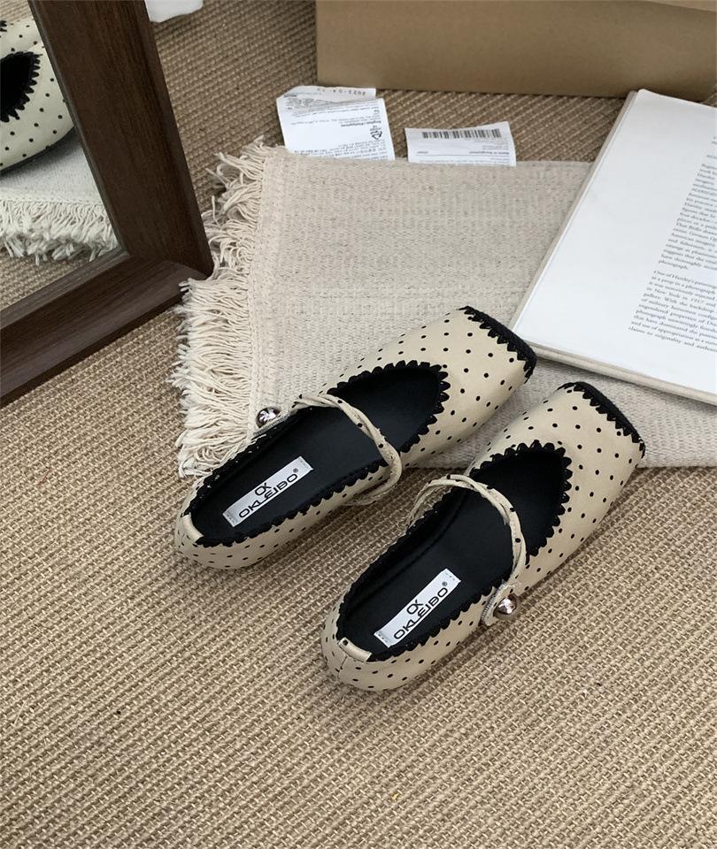 Retro niche round head Mary Jane shoes women's single shoes 2025 new light mouth gentle evening ballet shoes ladyshoes