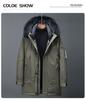 Men's Thick Hooded Down Jacket with Large Fur Collar - Extreme Cold Warmth