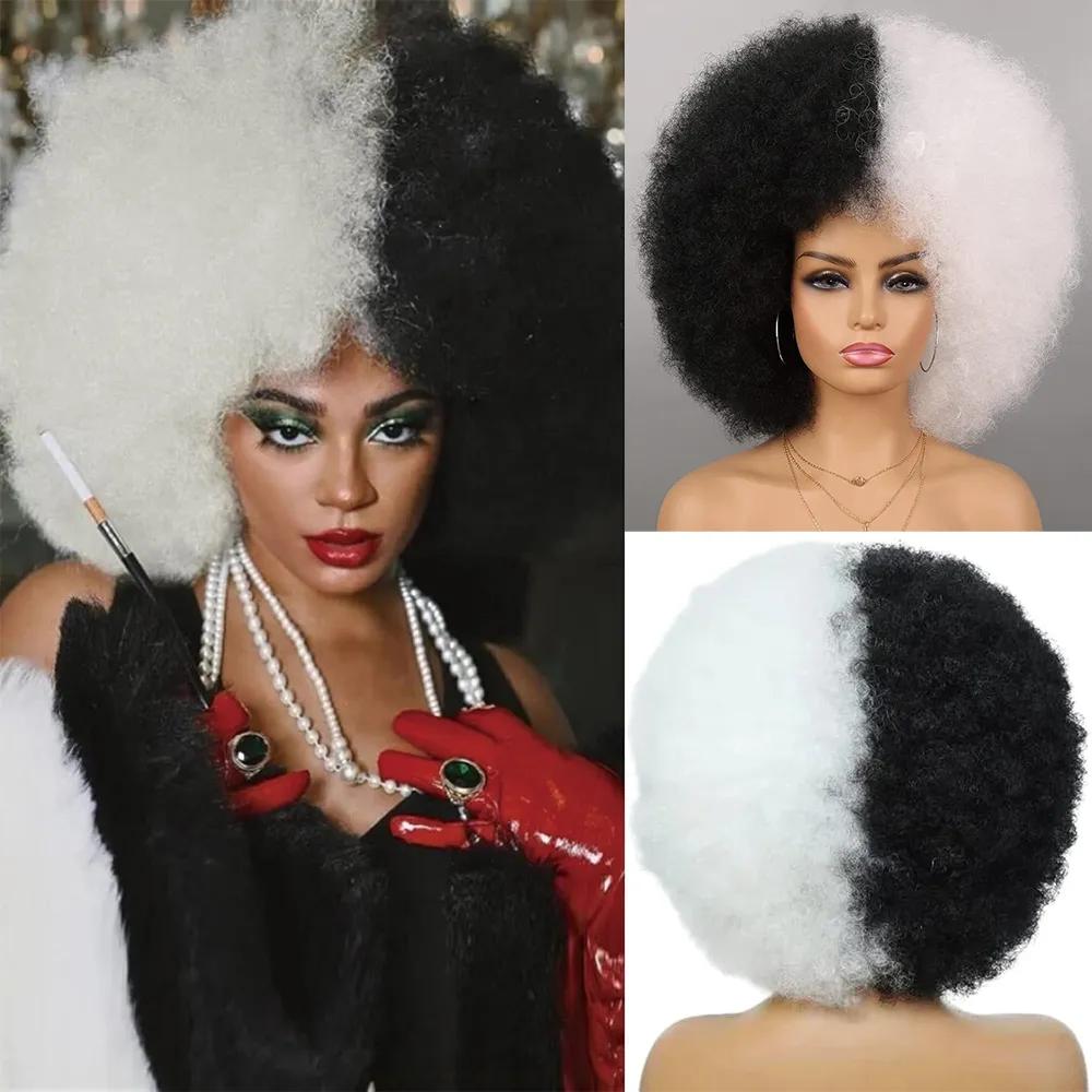 MISS WIG Synthetic Short Curly Wig African Curlys Large Roll Wig Daily Cosplay High Temperature Fiber Wig For Women Wear