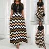 Women's Summer Print Fashion Temperament Wavy Patchwork Dress