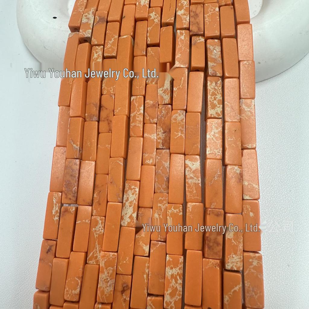 4x13mm Natural Stone Rectangle Bar Beads for DIY Jewelry and Bracelets