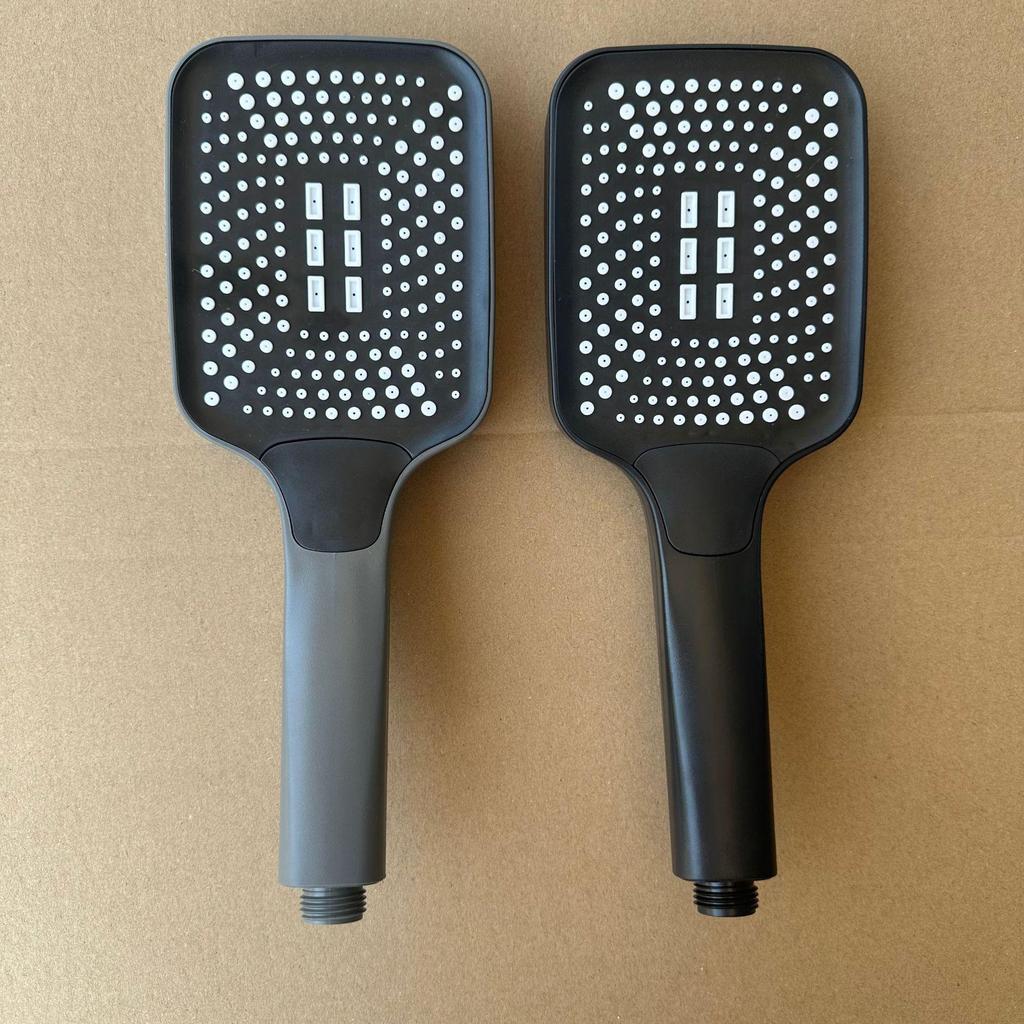 Square Turbocharged Shower Head Set with Hose, ABS Material - Bathroom Bathing Showerhead