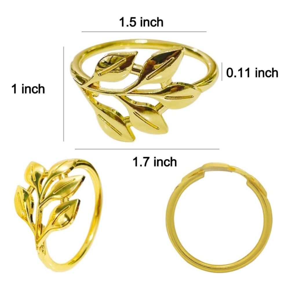20 Metal Napkin Rings with Leaf Pattern for Table Decoration Napkin Holders Suitable for Weddings For Dinner Parties and Events