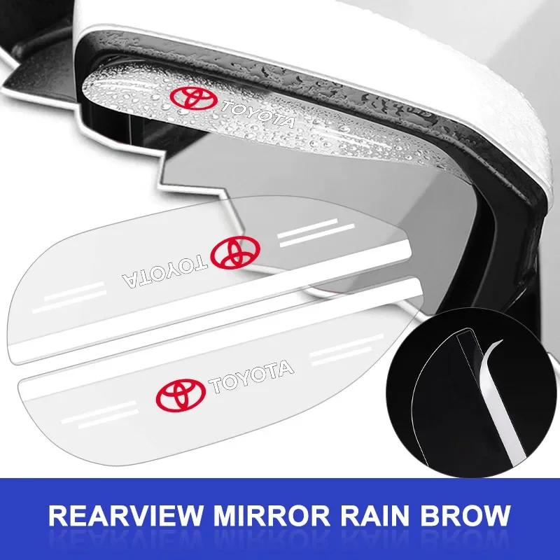 2pcs Car Side Rearview Mirror Guard Cover Rain Eyebrow Covers Stickers For Toyota TRD GR Camry Corolla Yaris Chr Auris Avensis T25