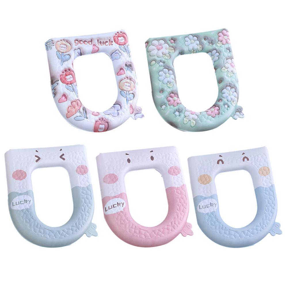 

Universal Cute Toilet Seat Cover With Handle Adhesive Thickened EVA Toilet Pad Cartoon Pattern Closestool Mat