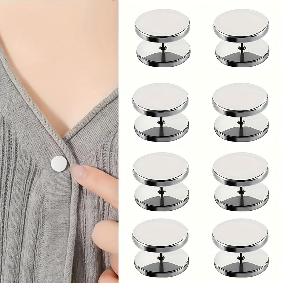 8PCS Spiral Snap Buttons, 3 Colors No Sew Detachable Clips for Cardigan Sweater, Fashion Decorative Tightening Gift