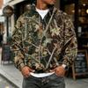 Men's Flannel Long Sleeve Sweatshirt with Camouflage Print