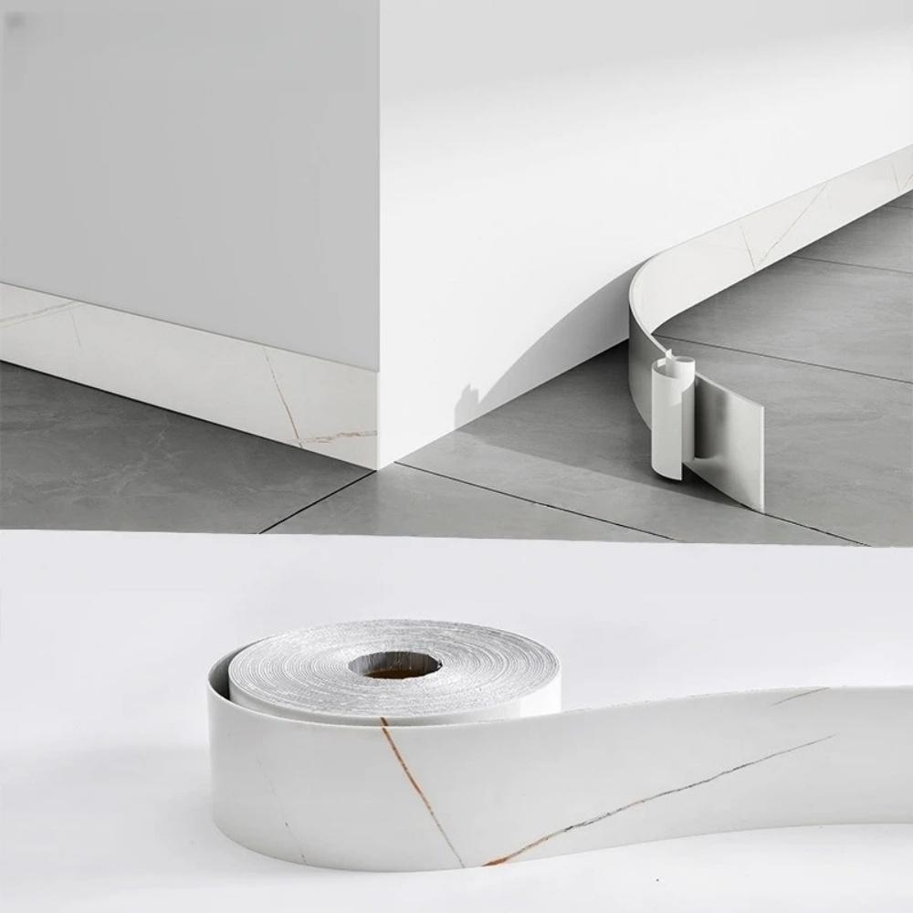 1pc 10cm X 5m PVC Self-Adhesive Marble Baseboard Sticker - Waterproof Skirting Board Protector for Corner Window Sill Home
