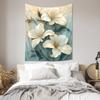 Elegant GoldTrimmed Flower Tapestry Living Room Wall Art Decor