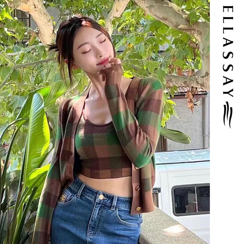 

ELLASSAY Женский свитер в клетку мадрас S