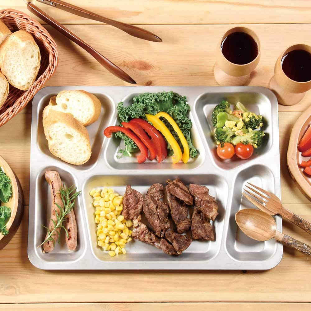 Yamako Stainless Steel Army Tray, Made In Japan, 15557, Silver