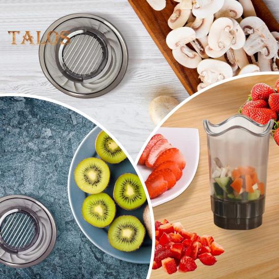 Vegetable Chopper Dicing & Slicing Food Processor for Fruits Soft Veggies Space-Saving Manual Kitchen Cutter with Stainless Steel Blades