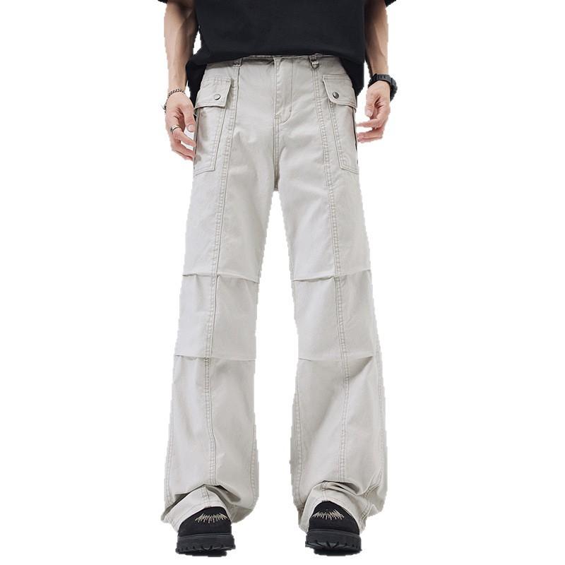 Deconstructing The Sense of Design, Wrinkling and Washing Casual Overalls, Men's American High Street Trousers