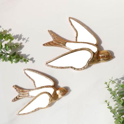 Mirror Wall Hanging Swallow Golden Bird Background Wall Decoration Simulated Animal Pendant Room Decoration Accessories