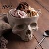 Spooky Home Decor 300/500ML Gothic Skull Bowl Ceramic Shaped Bowl for Cereal Pasta Functional Art Ice Cream Halloween Tabletop Skeleton Head Candy