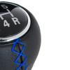 Peugeot 206 / 206+ Gear Shift Knob BLACK LEATHER + BLUE THREAD 5 SPEED
