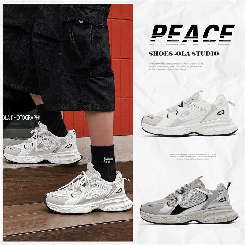 Nye herre fritidssko sports sko mesh plattform herresko trendy allsidige pappa sko menn