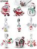 Charms Plata Copper Colors Santa Claus Snowman Cottage Beads Charm Pendant For Original Bracelet For Women Diy Jewelry Love Gift