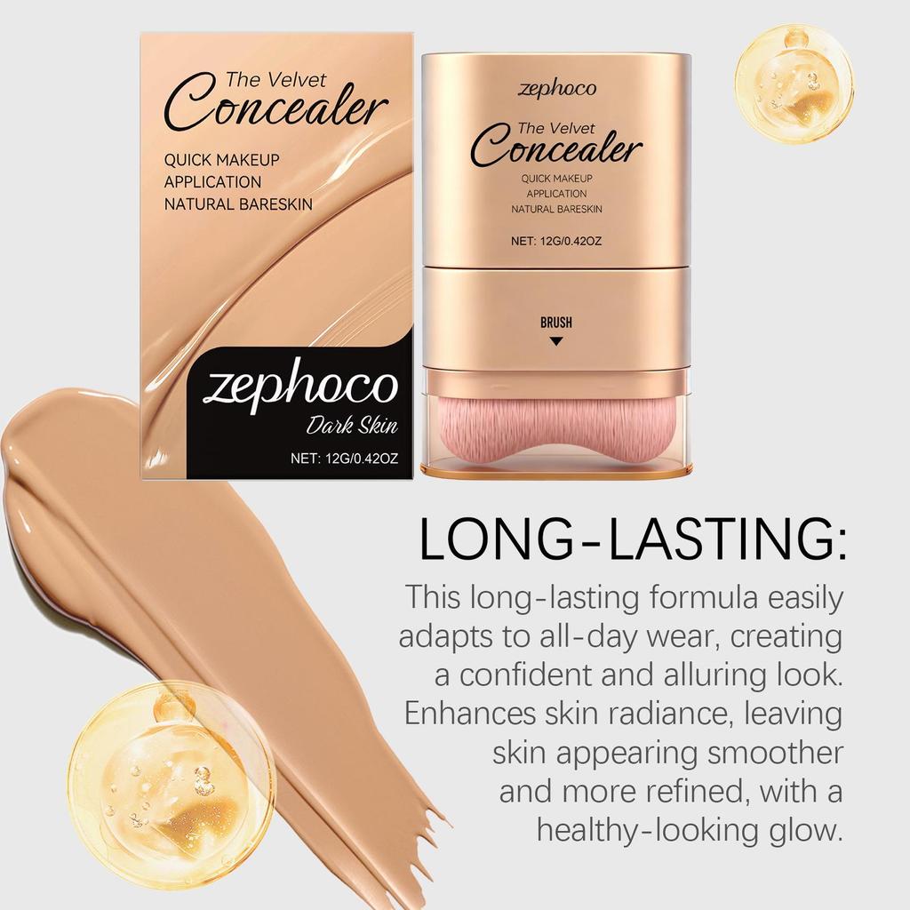 ZephoCo 2-in-1 Concealer & Foundation Stick: Refreshing, Lightweight, Natural Makeup.