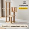 Solid Wood Cat Tree with Stable Space Capsule and Jumping Platform